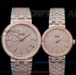 Perfect Replica Piaget Rose Gold Diamond Dial 2-Tone Jubilee Band Couple Watch